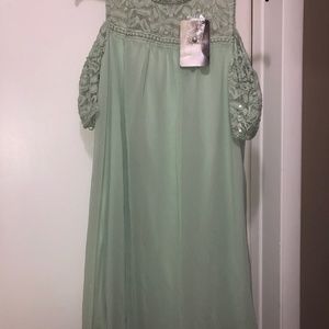 Adorable mint green babydoll lace dress
